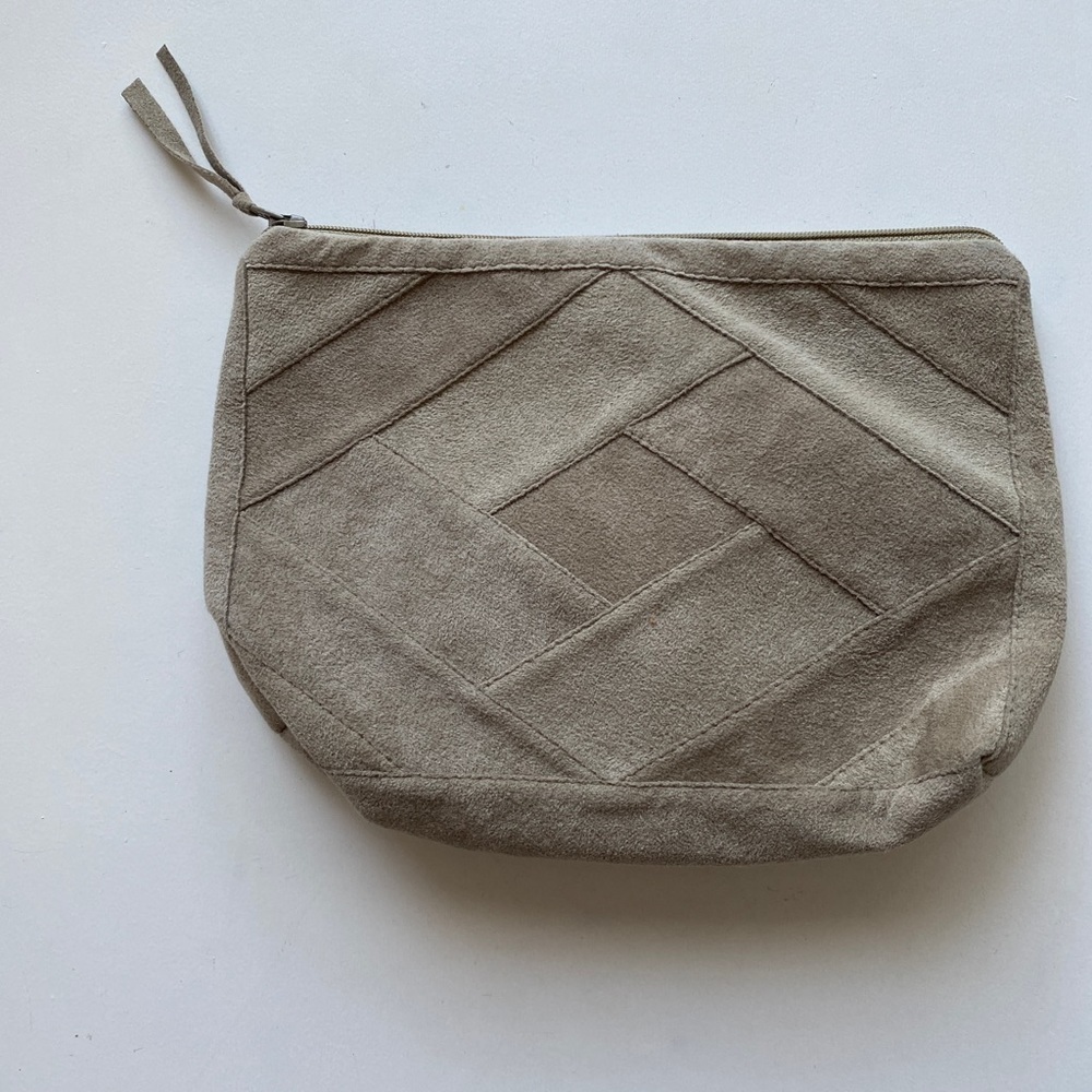 Vintage Dorli UltraSuede Tan Suede Zipper Pouch - Picture 2 of 8